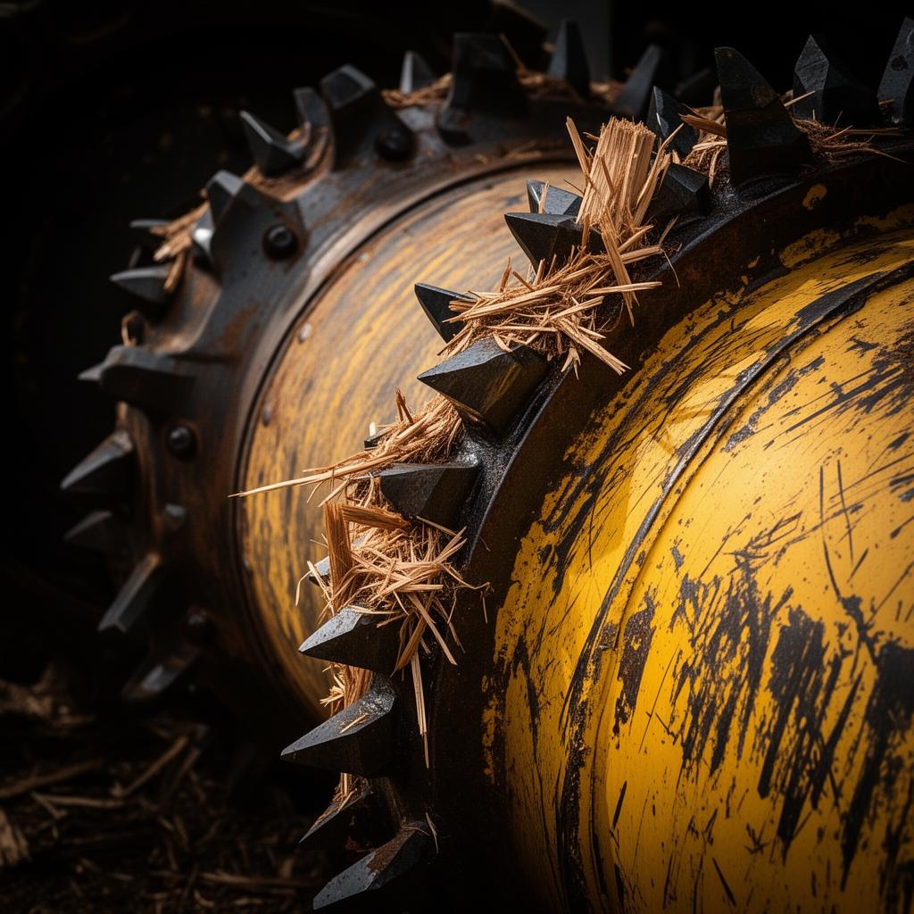 Forestry mulcher head with carbide teeth